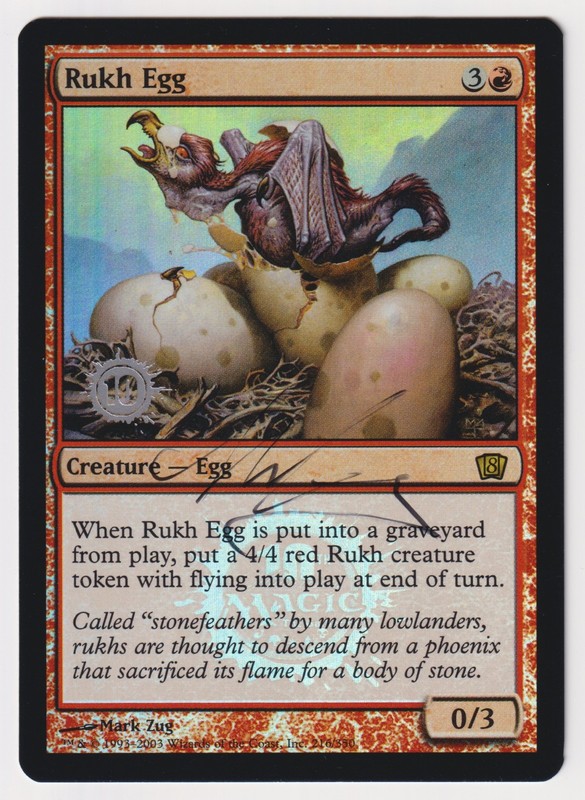 Signed FOIL Rukh Egg HP 10th Anniversary Promo Artist Mark Zug 2003 MTG Magic!