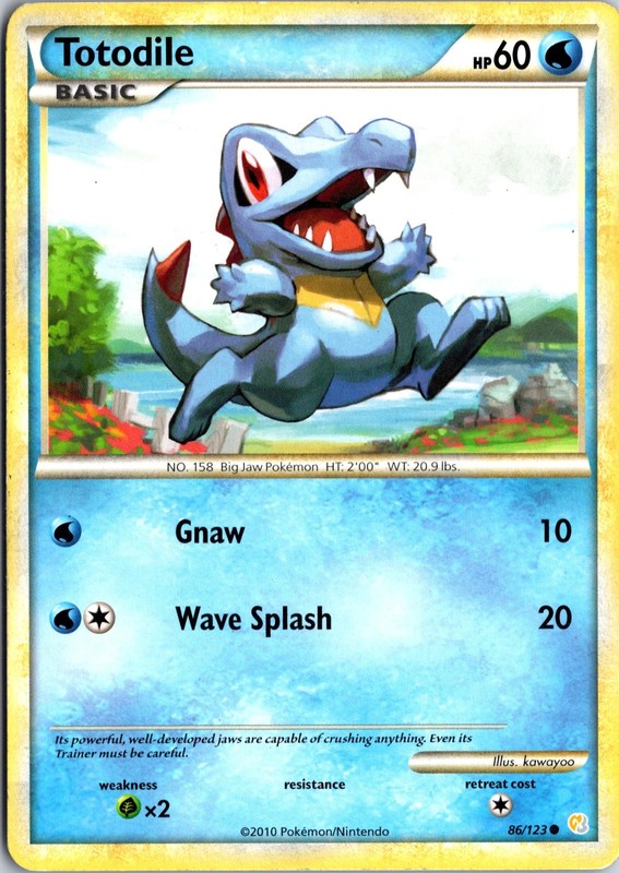 Totodile 86/123 Common HeartGold & SoulSilver Pokemon Near Mint
