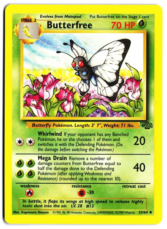 Butterfree Uncommon Jungle 33/64 NM