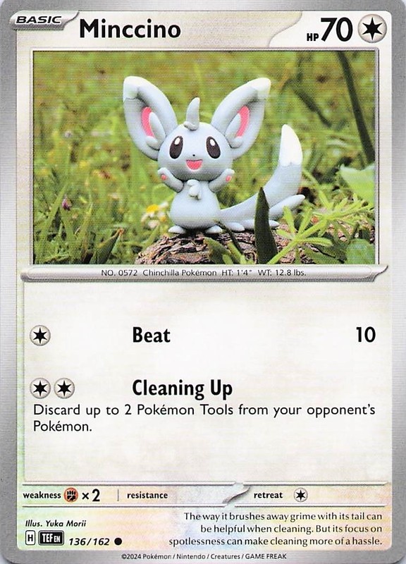 Minccino – (Artist Yuka Morii) 136/162 Common 2024 Temporal Forces Pokemon NM