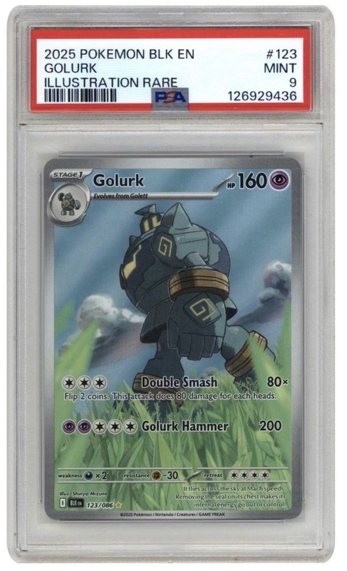 Golurk 123/086 Sv: Black Bolt Holo Pokemon Illustration RARE PSA 9