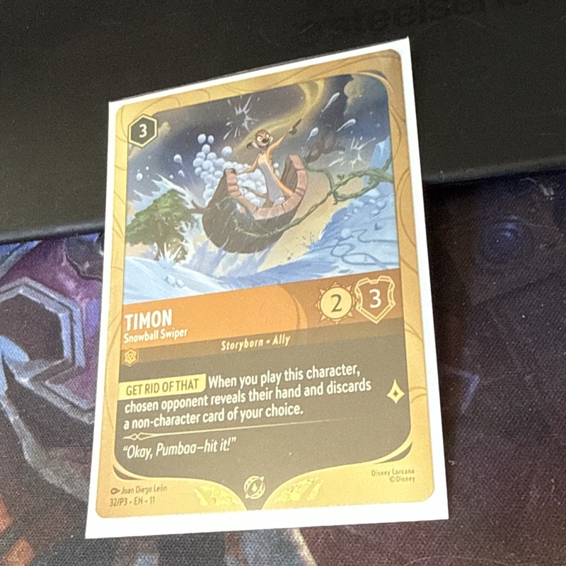 ✨PROMO Disney Lorcana Timon - Snowball Swiper - Winterspell Promo Foil 32/P3 gallery