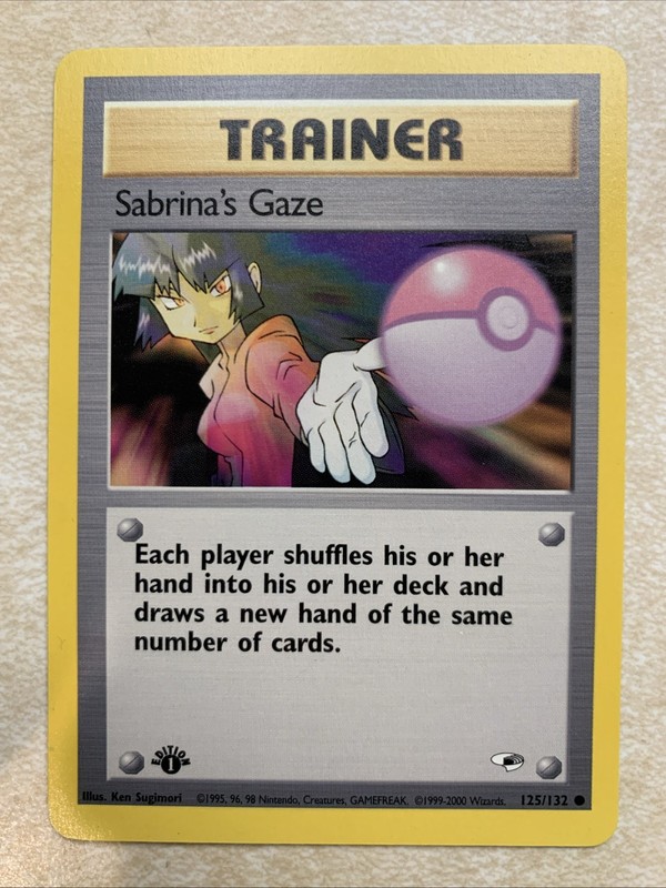 Pokemon Card – Gym Heroes 125/132 – SABRINA’S GAZE (common) **1st Edition** – NM