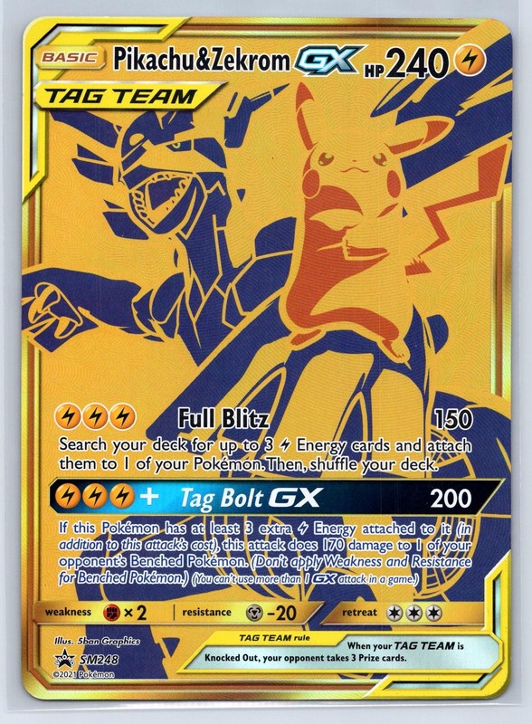 jumbo Pikachu & Zekrom GX – SM248 Holo Promo Sun & Moon Promo Pokemon