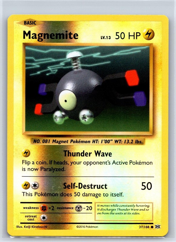 Magnemite 37/108 Common Evolutions Pokemon Reverse Holo NM/M 527-40