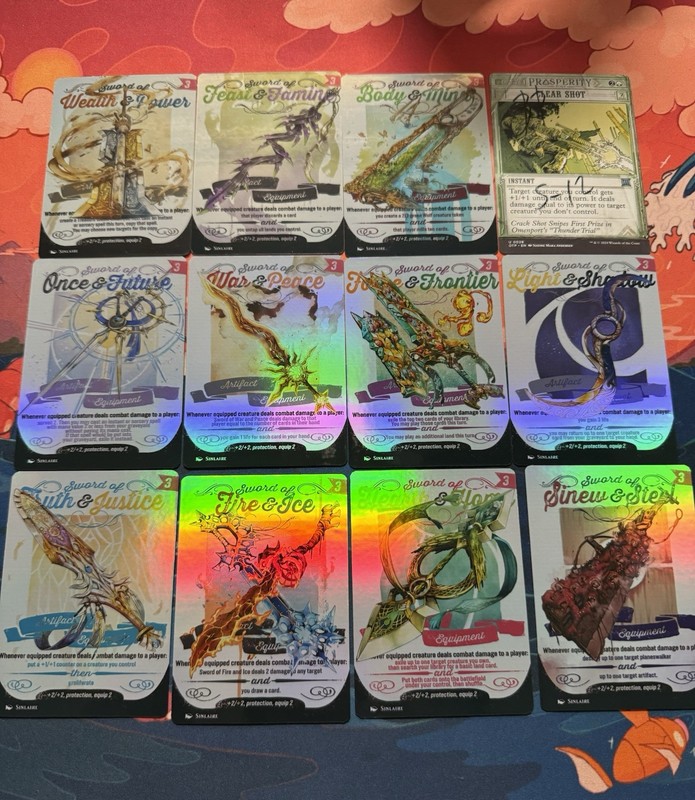 Custom Playtest Magic Cards. Full Set Of Foil Sword Of Fire And Ice And More.
