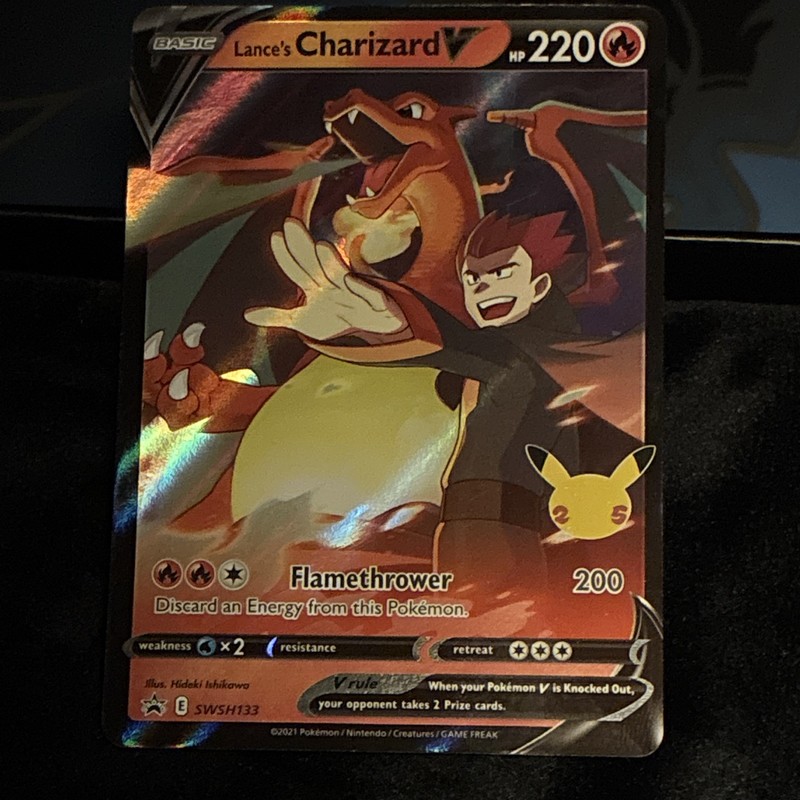 Pokemon Charizard V SWSH133 Lance’s Charizard Celebrations Promo Holo gallery