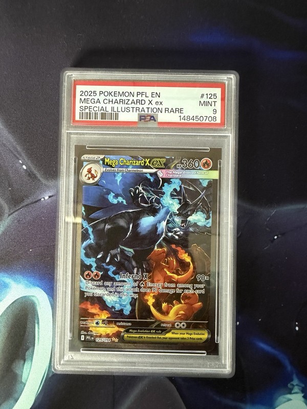 The Pokemon Company 2025 Me02 Phantasmal Flames EN Mega Charizard X ex 125/094
