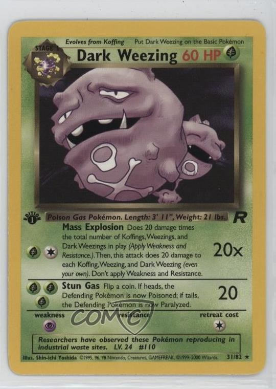 Dark Weezing 1st Ed. Pokemon Team Rocket #31 2000
