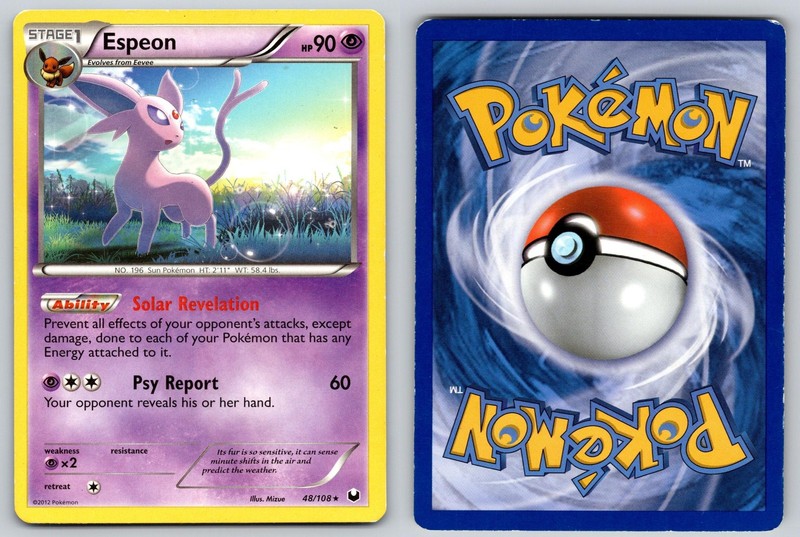 Espeon 48/108 Rare Dark Explorers Pokemon Moderately Played gallery