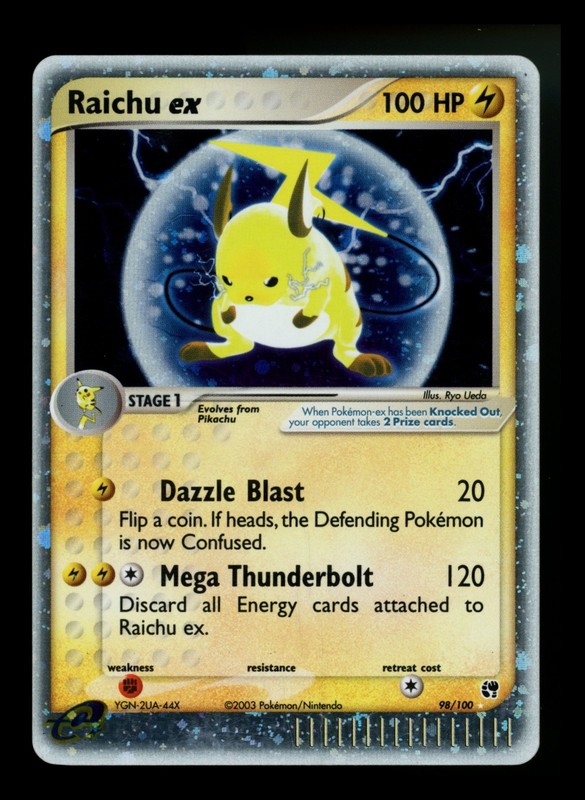 #3 Raichu ex 98/100 EX Sandstorm 2003 Holo Rare Pokémon Card TCG