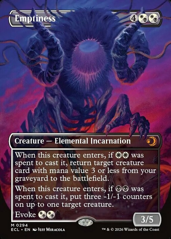 1 x Emptiness – Foil – Borderless – Lorwyn Eclipsed – NM-Mint – MTG