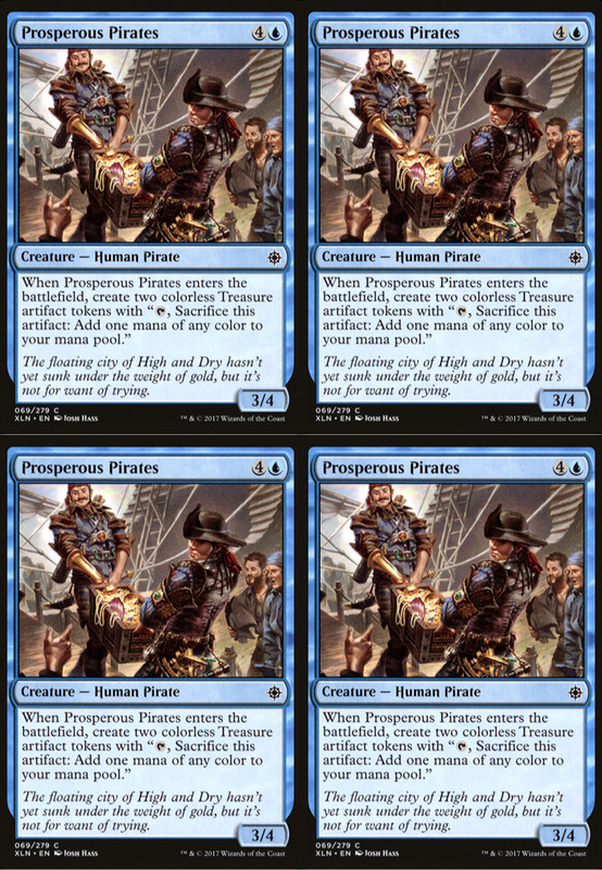 4x MTG 2017 PROSPEROUS PIRATES – HUMAN PIRATE CREATURE – MAGIC CARD x4 copies