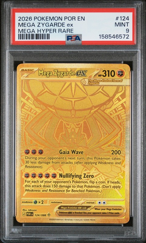 2026 POKEMON POR EN-PERFECT ORDER MEGA HYPER RARE #124 MEGA ZYGARDE EX PSA 9