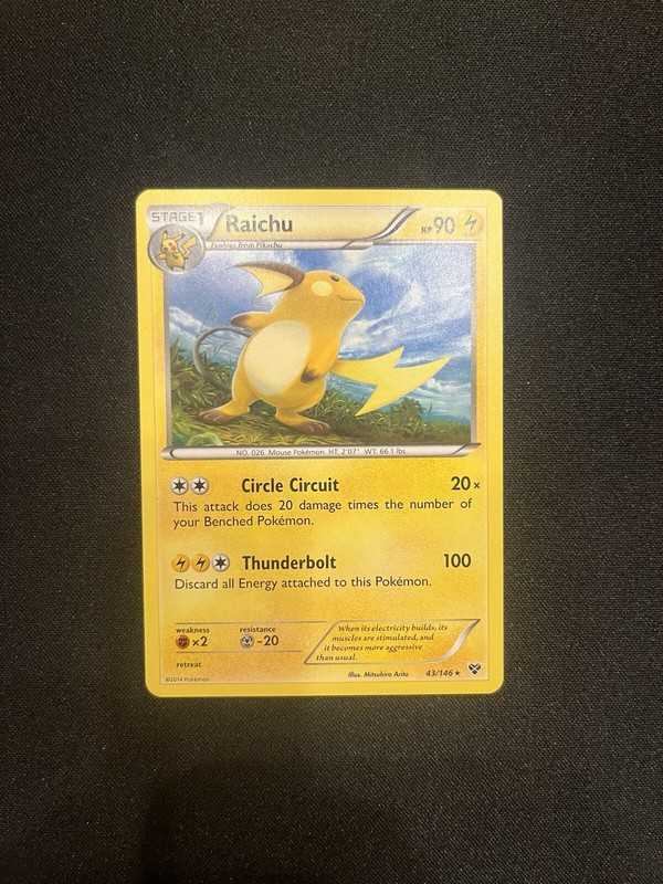 2014 Pokemon, XY, #43/146 Raichu, Rare, Battle Arena Deck Exclusive NM/ Mint