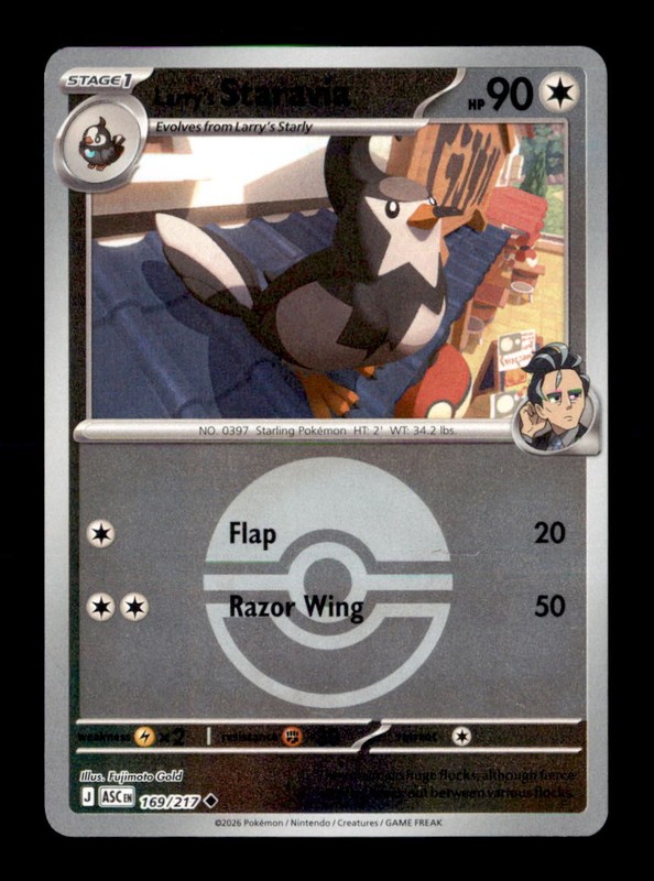 Larry’s Staravia Reverse Holo Uncommon ME: Ascended Heroes 169/217 NM