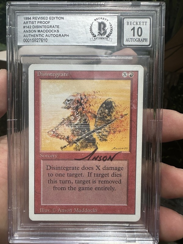 DISINTEGRATE, ARTIST PROOF, REVISED ENGLISH, 1994 MTG, BAS 10