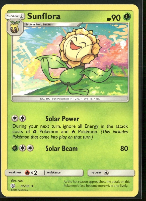 Sunflora Rare SM – Cosmic Eclipse 8/236 NM
