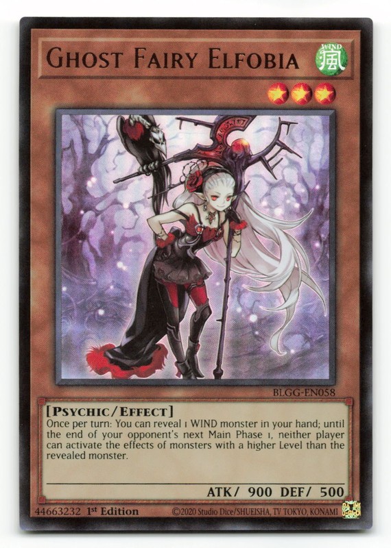 Ghost Fairy Elfobia (BLGG-EN058, 1st ed, Ultra Rare) NM