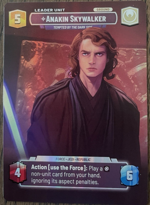 Star Wars Unlimited Showcase Card 1022 Anakin Skywalker Tempted By The Dark Side