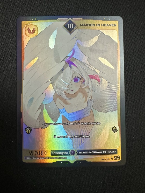 Maiden In Heaven 10 1st Edition Chaos Rising VCard GamerSupps Waifu Card