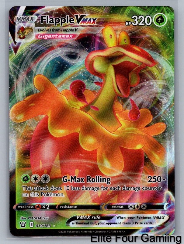 Flapple VMAX 019/163 Holo VMAX Rare Battle Styles Pokemon Near Mint