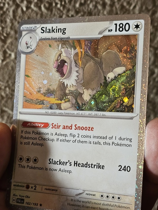 Slaking 162/193 Paldea Evolved Cosmos Holo Rare TRIPLE SWIRL 🌀🌀🌀 Pokemon NM