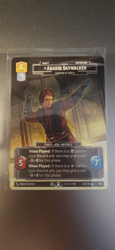 Star Wars Unlimited Anakin Skywalker Legends of the Force#1067 prestige non foil
