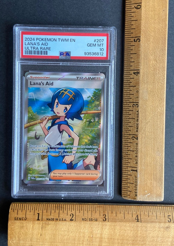 2024 Pokemon TWM EN Lana’s Aid PSA 10 GEM FULL ART ULTRA RARE 207/167