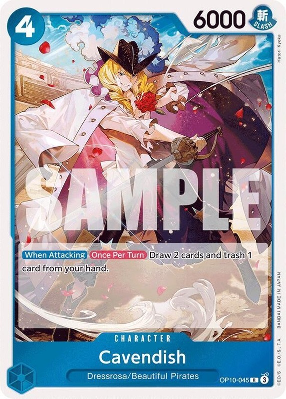 CAVENDISH (045) – OP10-045 – RARE – ROYAL BLOOD – ONE PIECE – NM