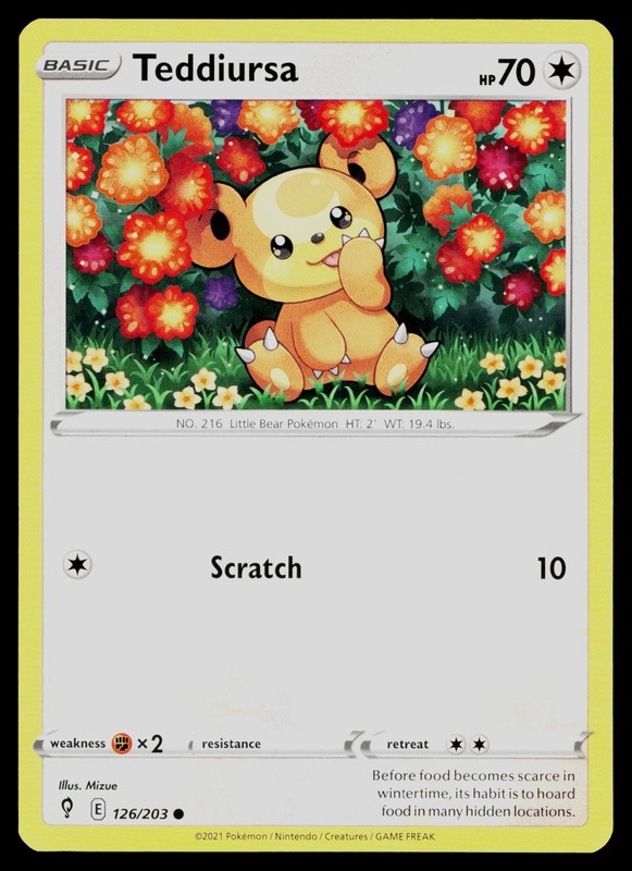 TEDDIURSA 126/203 COMMON EVOLVING SKIES POKEMON NM