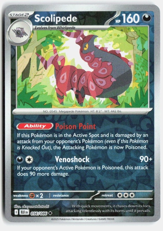 Scolipede Uncommon SV: Black Bolt 056/086 NM