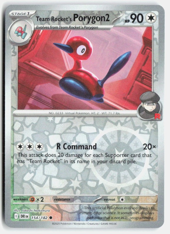 Team Rocket’s Porygon2 Common SV10: Destined Rivals 154/182 NM