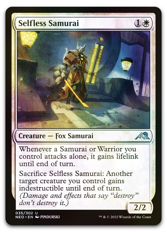 Selfless Samurai #35 (Foil) (NM) Kamigawa Neon Dynasty NEO Magic MTG