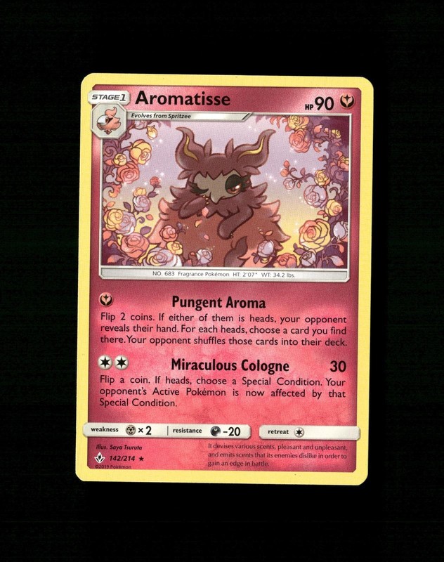 Aromatisse 142/214 Rare Unbroken Bonds Pokemon Near Mint