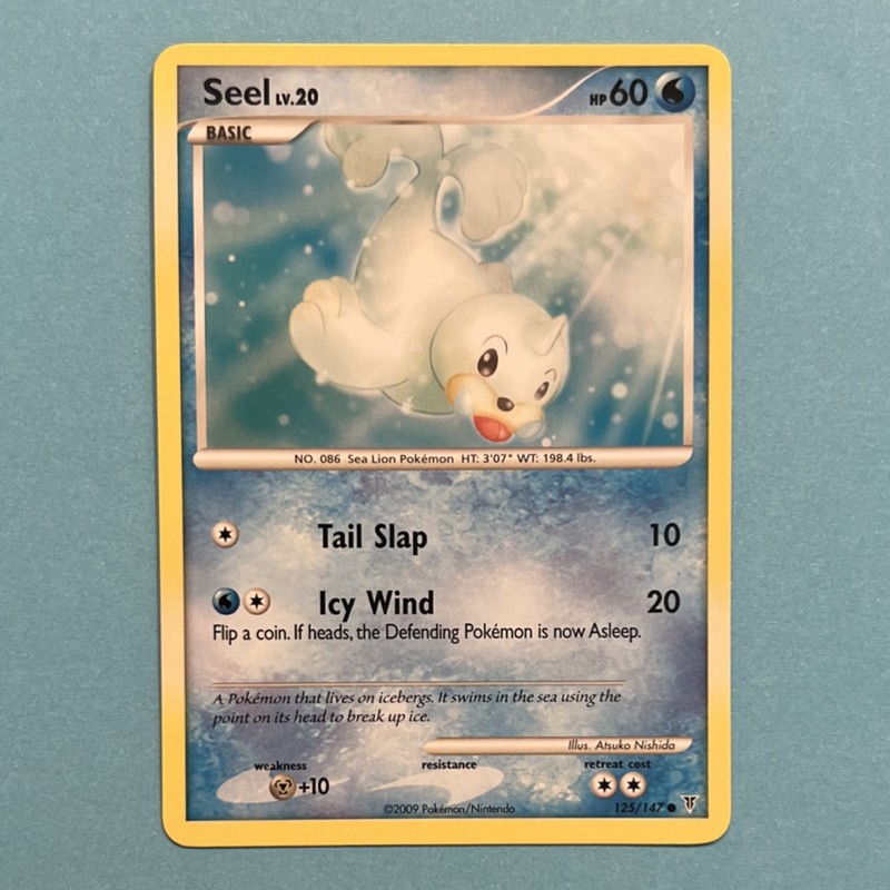 Pokémon Seel 125/147 Platinum Regular Basic 60 HP Common Sea Lion Card 2009