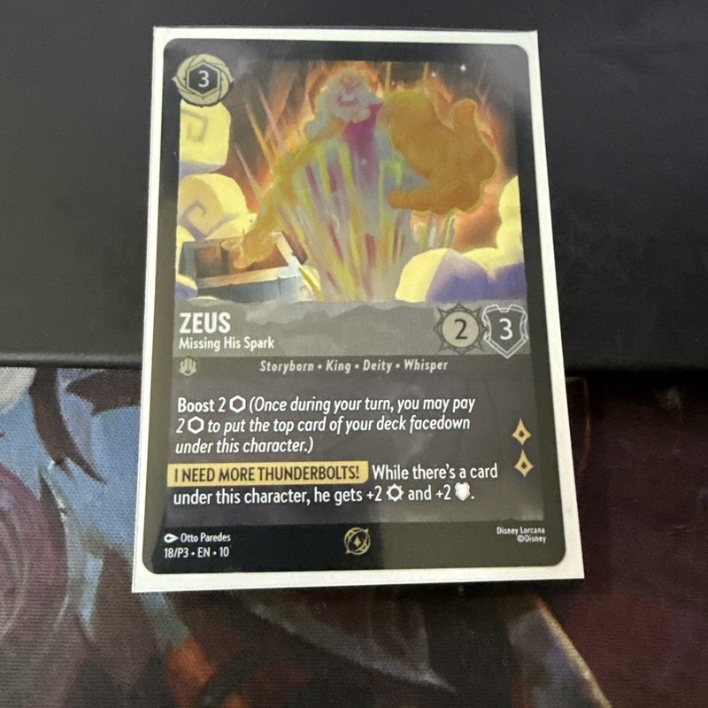 ✨PROMO Zeus – Missing His Spark (Foil) – Disney Lorcana Promo Cards 18/P3