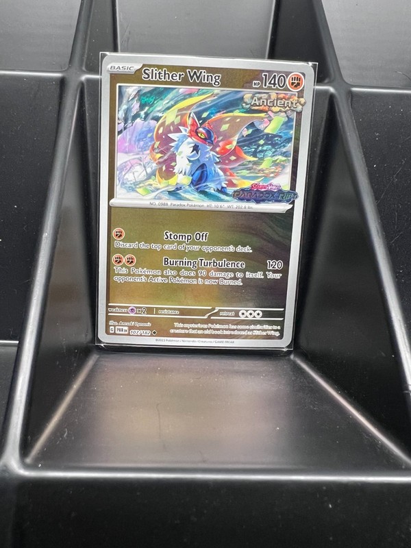 Pokemon Slither Wing 107/182 Paradox Rift Best Buy Reverse Holo Promo NM MINT