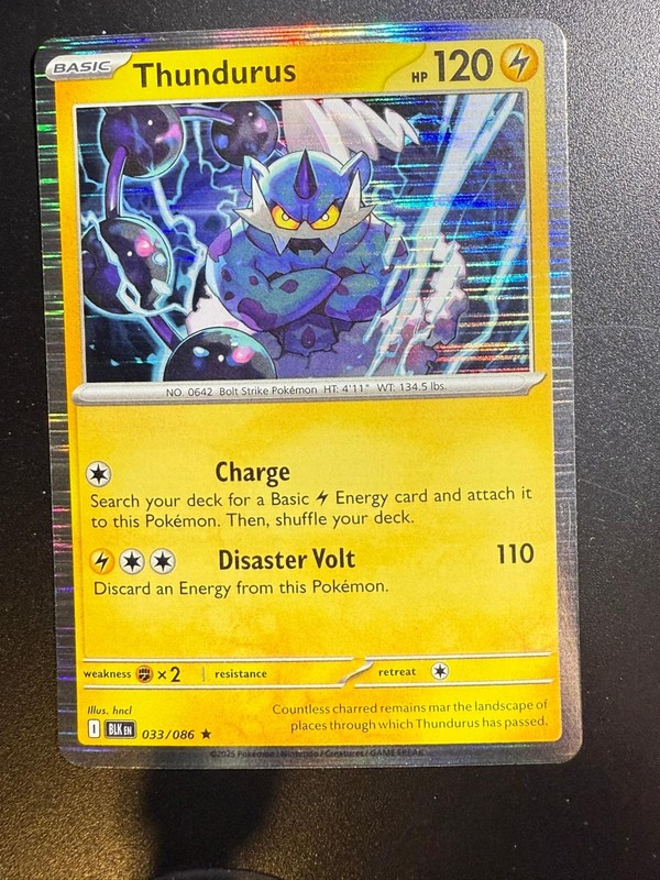Thundurus 033/086 Holo Black Bolt Pokemon Lightly Played hncl