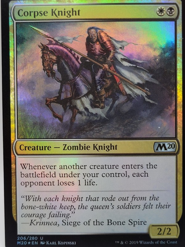 Corpse Knight NM Foil MTG Core Set 2020 M20 206/280 Zombie Knight Aristocrats