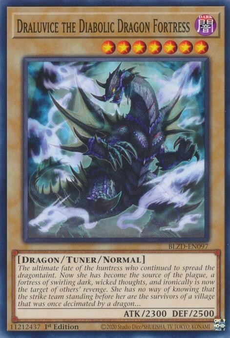 3 x Draluvice the Diabolic Dragon Fortress (BLZD-EN097) – Common – 1st Edition
