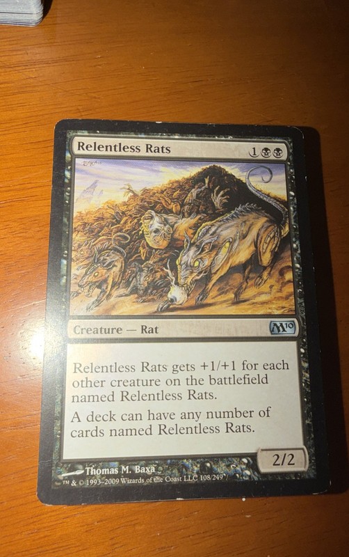 Relentless Rats Core Set 2010 (M10) Regular Have As Many As U Want In Deck Mtg