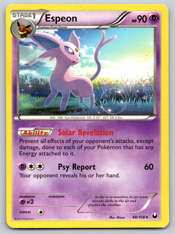 Espeon 48/108 Rare Dark Explorers Pokemon Moderately Played