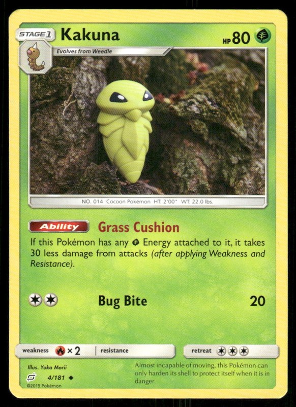 2019 Pokemon Kakuna Uncommon Team Up 4/181 LP