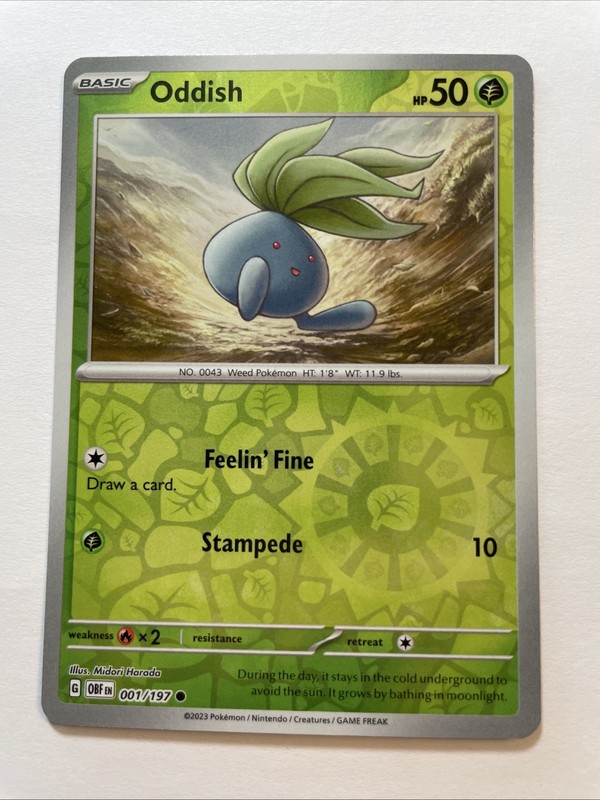 Oddish 001/197 – Sv03: Obsidian Flames Reverse Holo (NM)