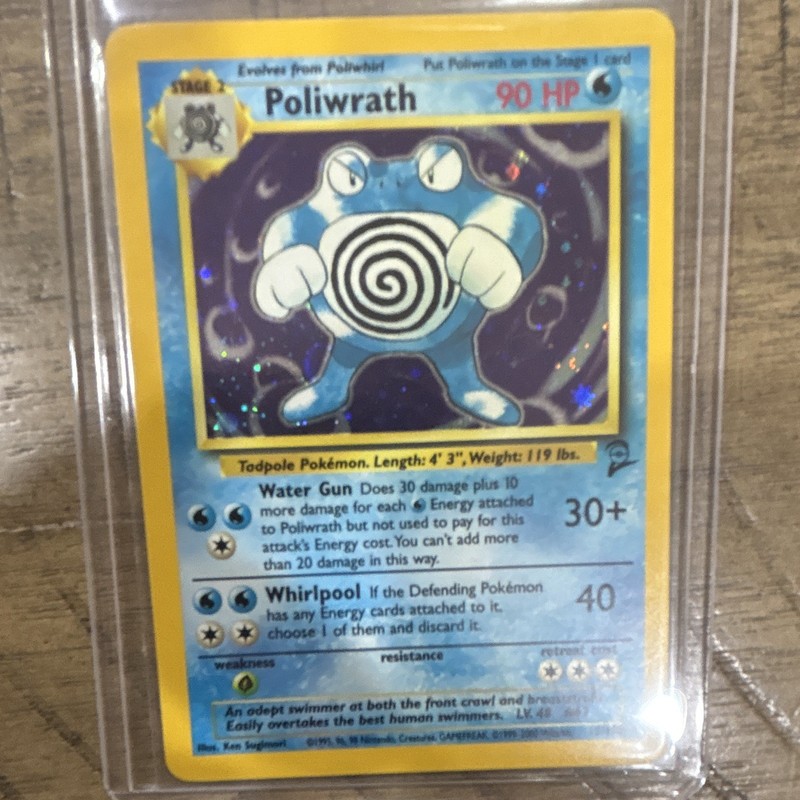 Pokemon TCG Poliwrath 15/130 Base Set 2 Holo Rare 1999 90 HP