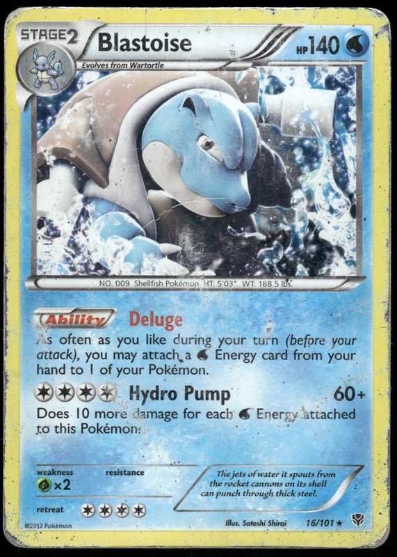Pokemon Blastoise Holo Rare Plasma Blast 16/101 HP Holo