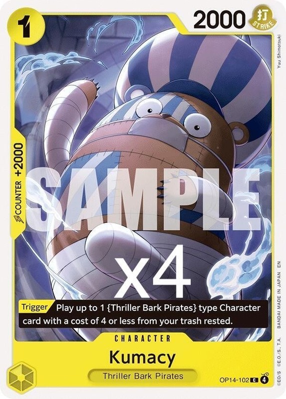 4X One Piece Card Game Kumacy OP14-102 Common NM Presale