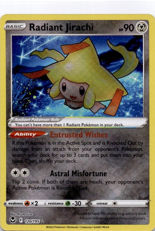 2022 Radiant Jirachi Radiant Rare SWSH12: Silver Tempest 120/195
