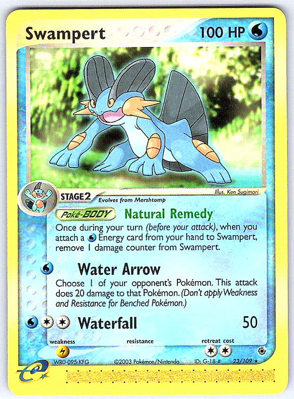 Swampert – 23/109 Rare Ruby and Sapphire NM